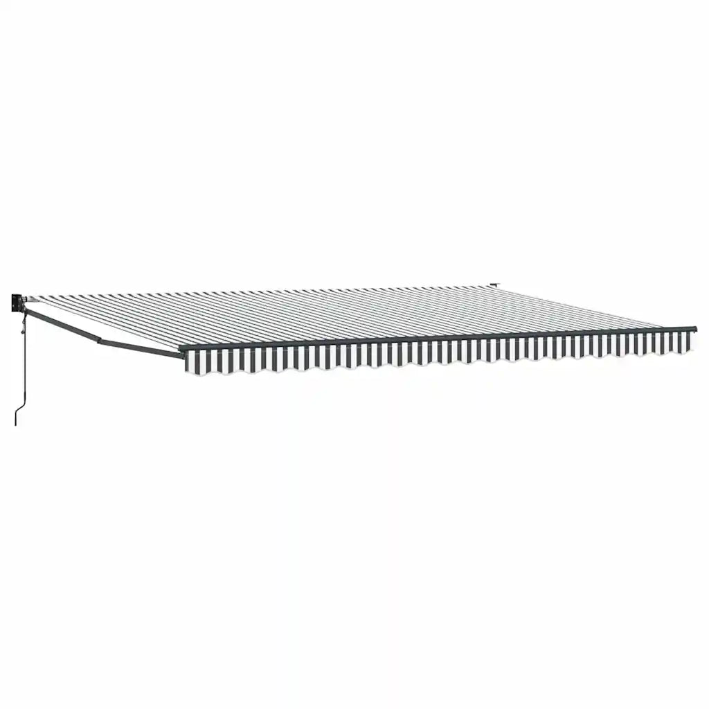 Tenda Retrattile Antracite e Bianca 5x3 m Tessuto e Alluminio 3216122