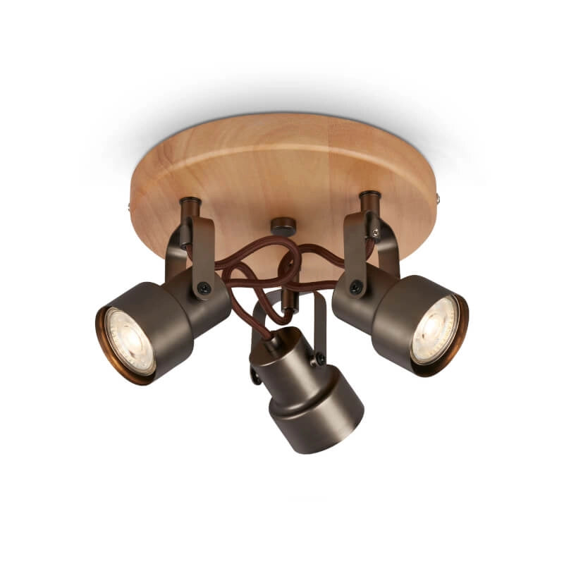 Luce spot grigio antico Ø 21 cm 3xgu10 15w 1380lm