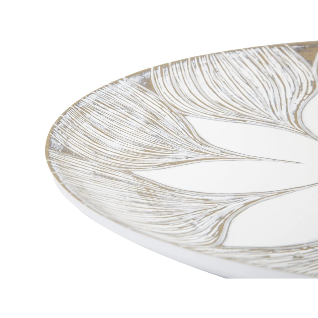 Vassoio Fiore 3, Bianco, Poliresina, 35,5x35,5x4,4 cm