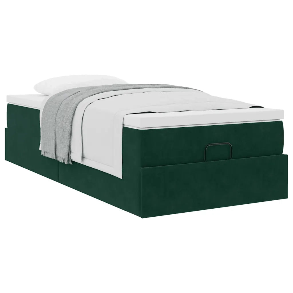 Struttura Letto Pouf con Materasso 90x200 cm in Velluto