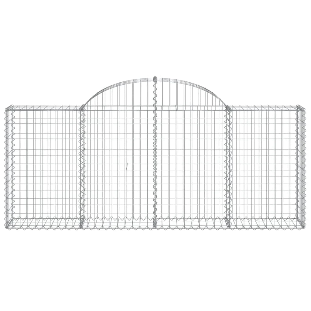 Set di 9 gabbioni ad arco per recinzione gabbia o muro di contenimento 200 x 30 x 80/100 cm ferro zincato argento 02_0041253