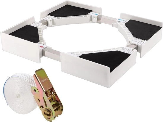 Portatile - Porta oggetti con supporto antiscivolo - Tavolo di lavoro con cassetta di stoccaggio - Struttura di supporto universale - 50-70 cm - Stabilità duratura - Kit di asciugatrice e lavatrice a stappello