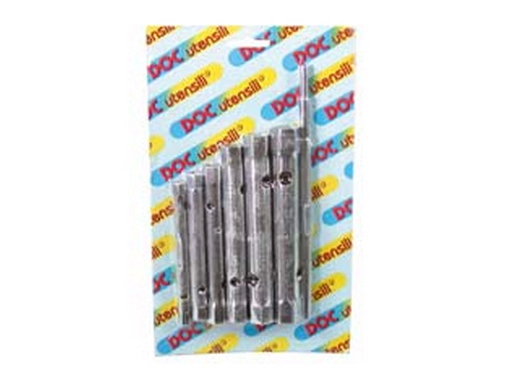 1blister chiavi a tubo doppie in serie 6 pezzi - mm.6/7-8/9-10/11-12/13-14/15-16/17  cod:ferx.fer142120