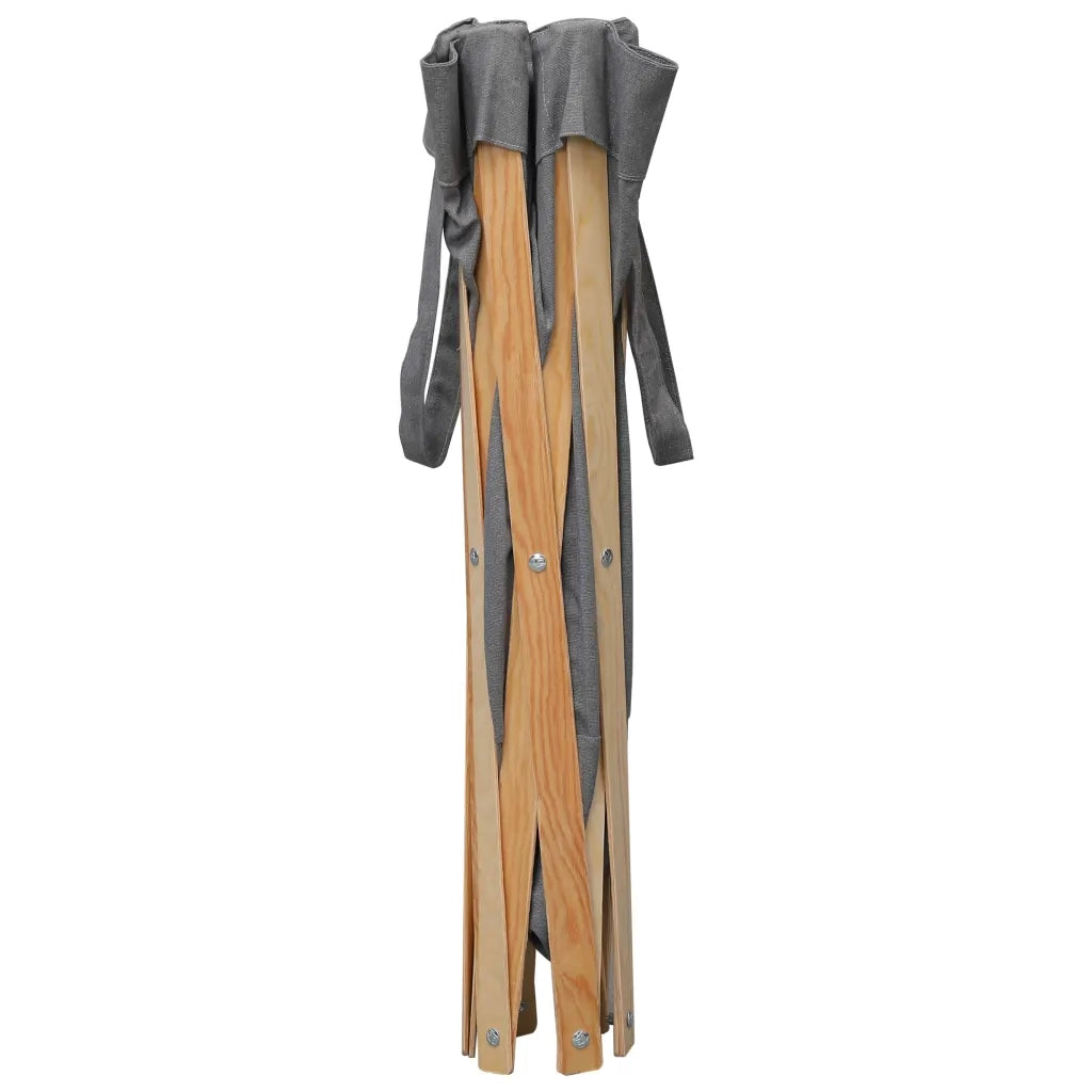Cesto della Biancheria Pieghevole Grigio Legno e Tessuto CFW3272206
