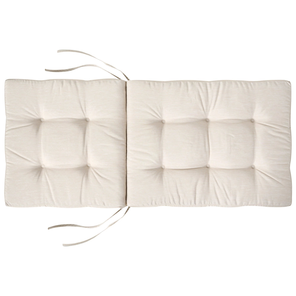 Set di 8 cuscini per sedile/schienale per sedie da esterno con lacci beige chiaro giardino esterno