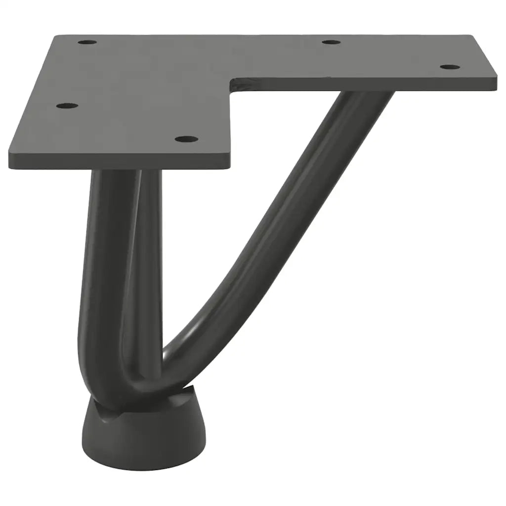 Gambe a forcina per tavolino 4 pz antracite 10 cm acciaio massiccio
