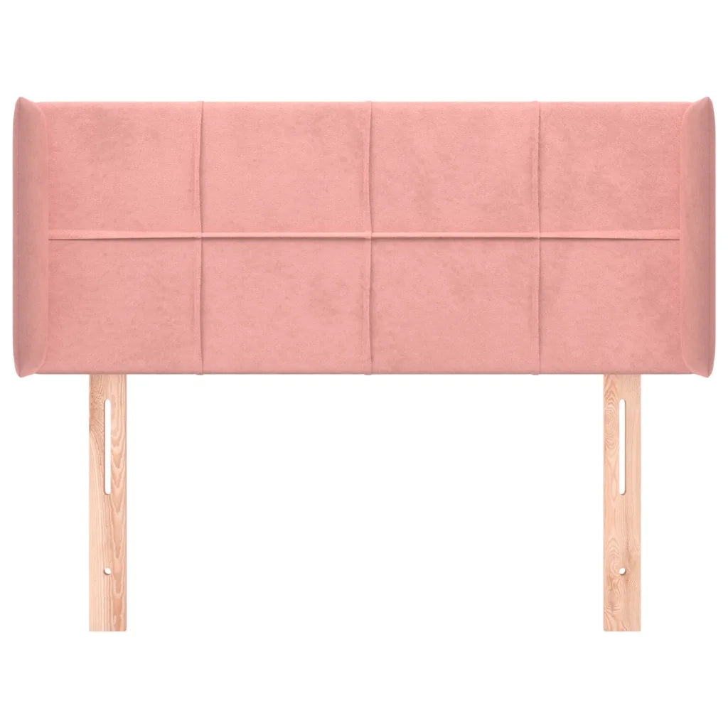 Testiera ad Orecchio-Testata con Orecchie Rosa 103x16x78/88 cm in Velluto 898196