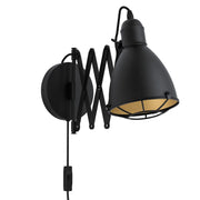 Applique Vintage Treburley Acciaio Nero 1 Luce E27