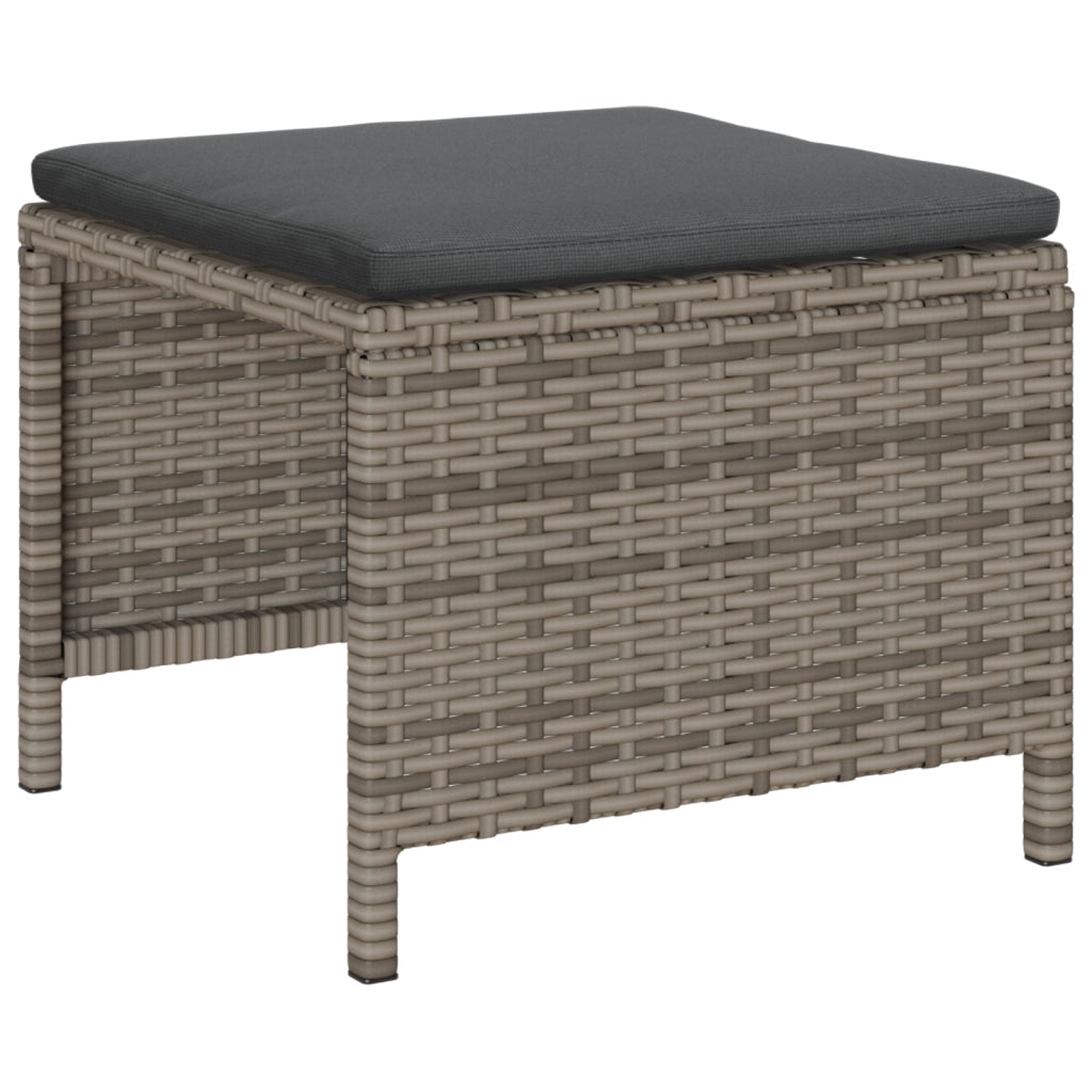 Set Divano Esterno Grigio e grigio scuro Rattan, vetro temperato