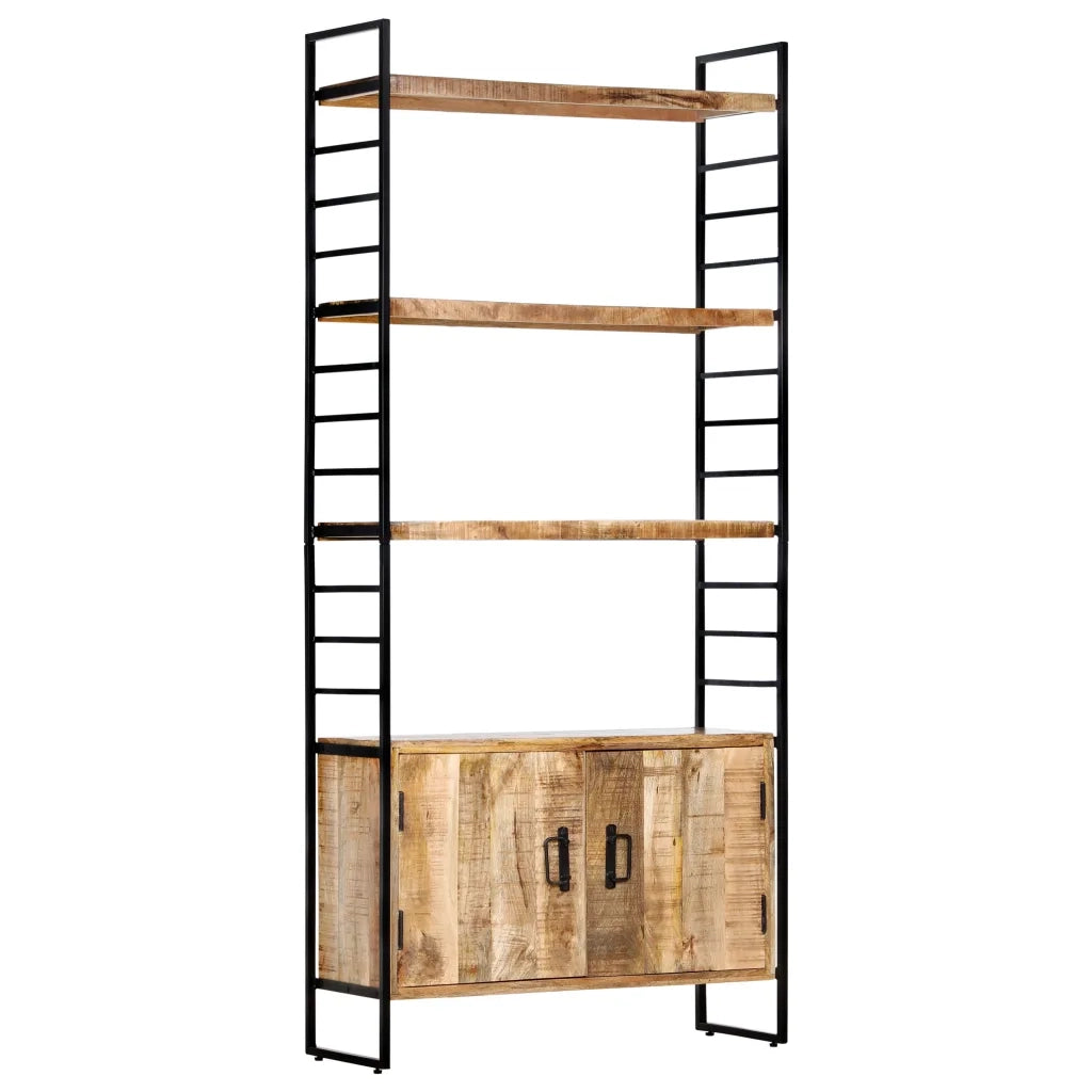 Libreria a 4 Livelli 80x30x180 cm in Legno di Mango Grezzo