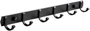 Capocassa a 6 ganci per abiti - attaccapanni - appendiabiti - capocassa appeso - Appendiabiti appeso - Capocassa industriale - Asse da asciugamano - 45 cm - Nero