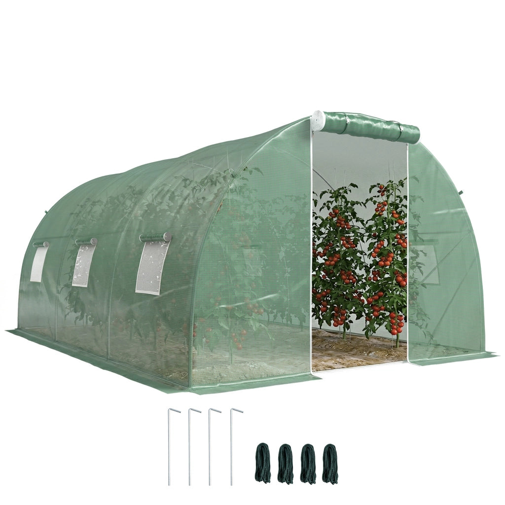 Serra da giardino tunnel ¨C zephmum ¨C verde 4.5x3x2m acciaio galvanizzato
