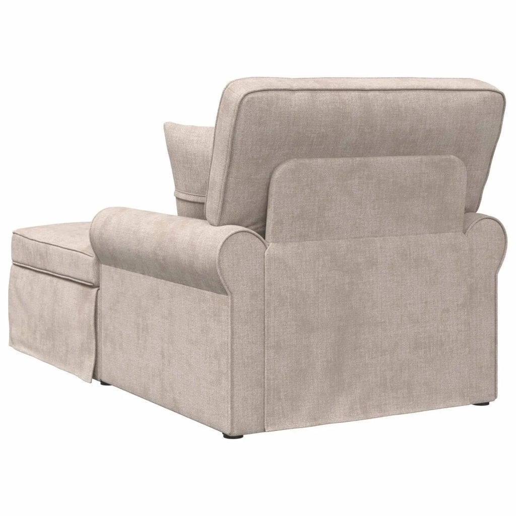 Chaise Longe con Gonna con cuscino Beige 157 x 91 x 91 cm ARES 42022955