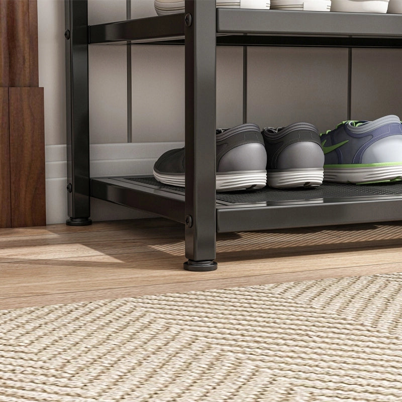 Scapolo-scarpiera con seduta, grande ripiano in stile industriale/loft retrò, 73 cm