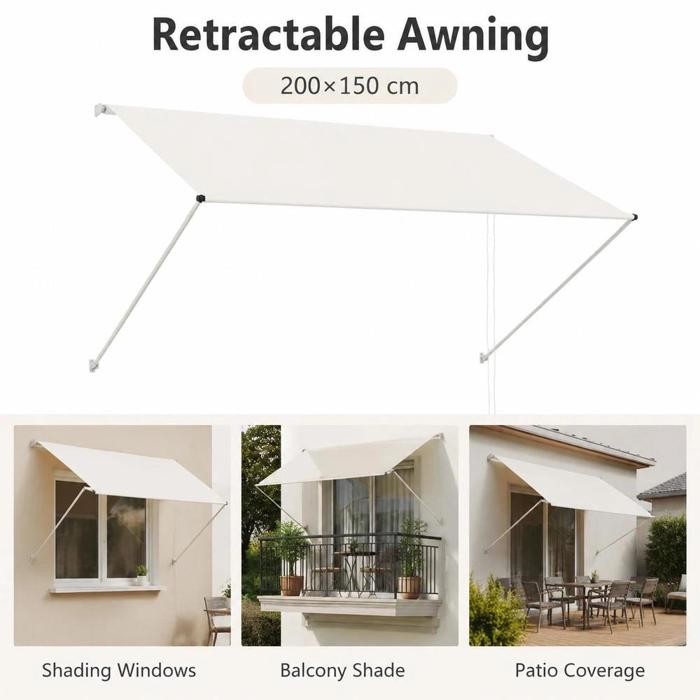 Retractable Awning 200x150 Cm Cream