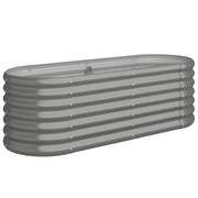 Fioriera rialzata per piante e fiori adatta per terrazze e giardini acciaio verniciato a polvere 114 x 40 x 36 cm grigio 02_0039570