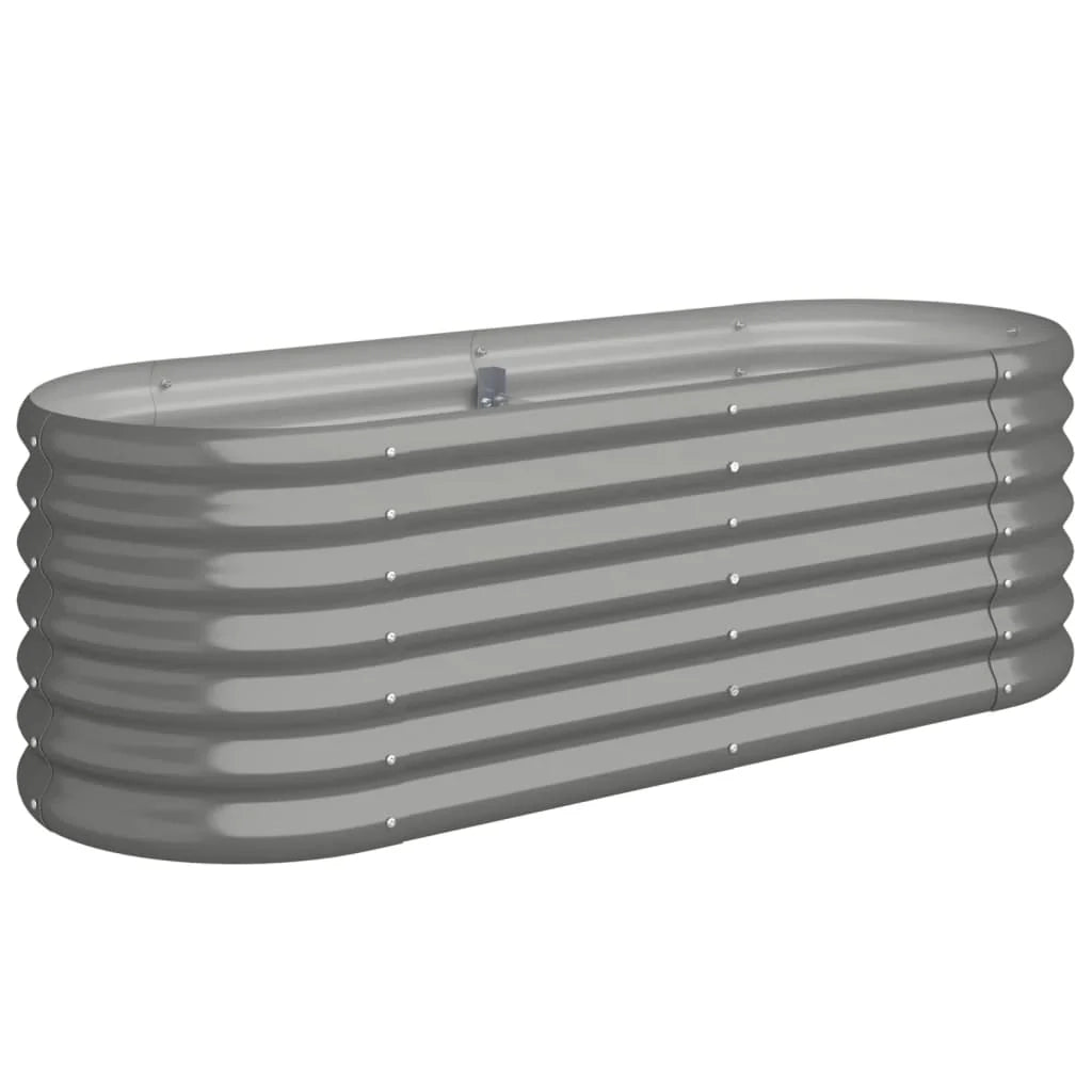 Fioriera rialzata per piante e fiori adatta per terrazze e giardini acciaio verniciato a polvere 114 x 40 x 36 cm grigio 02_0039570