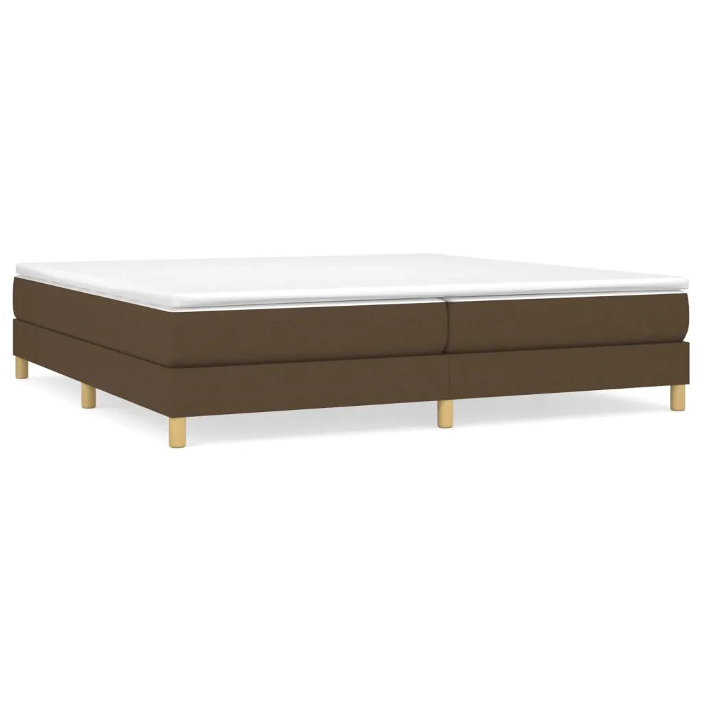Giroletto a Molle con Materasso Marrone Scuro 200x200cm Tessuto 3144202