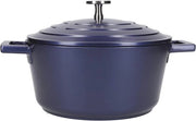 Piatto da Frittura Leggero in Alluminio Fuso - 2,5 L, Adatto per Induzione e Forno, Blu Metallizzato