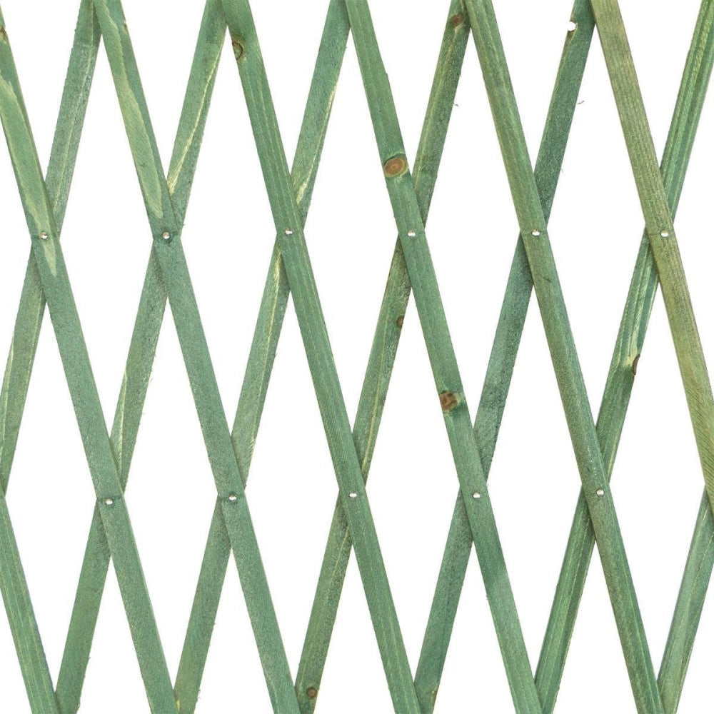 Trade Shop - Traliccio Rete Estensibile In Legno Verde Per Parete Da Giardino Piante 180x30cm -