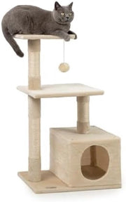 Pavimento per gatti con pallone di gioco e piattaforme di riposo - Beige