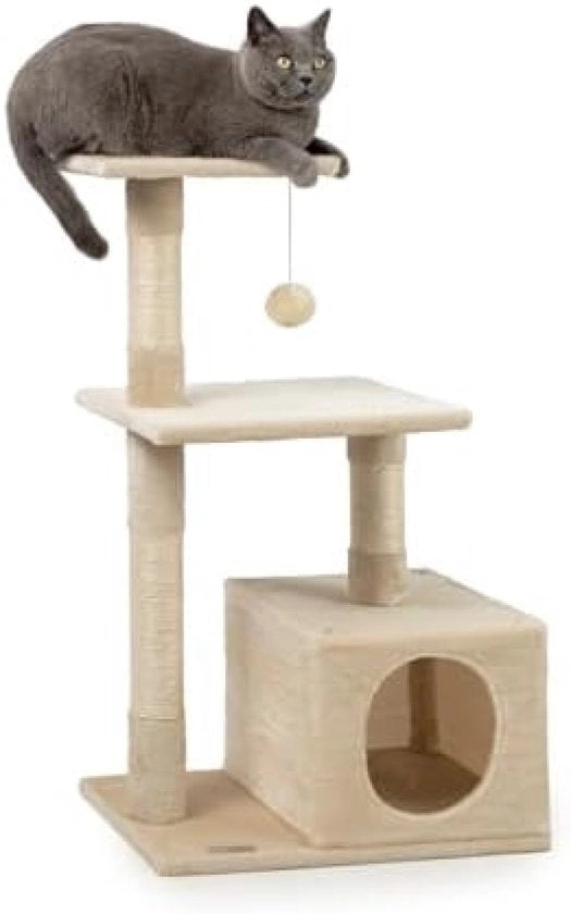 Pavimento per gatti con pallone di gioco e piattaforme di riposo - Beige