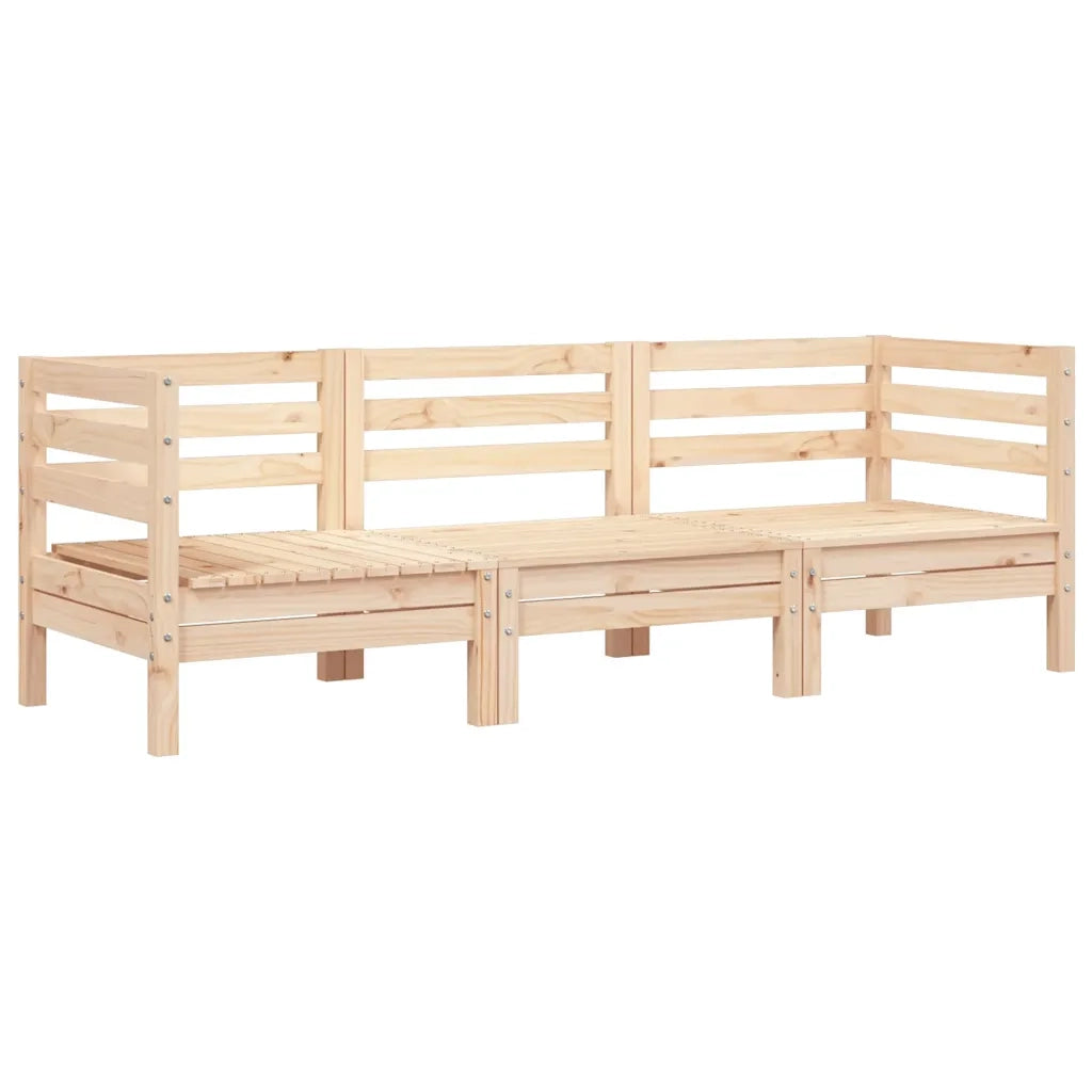 Divano da Giardino a 3 Posti-Sofa da giardino in Legno Massello di Pino