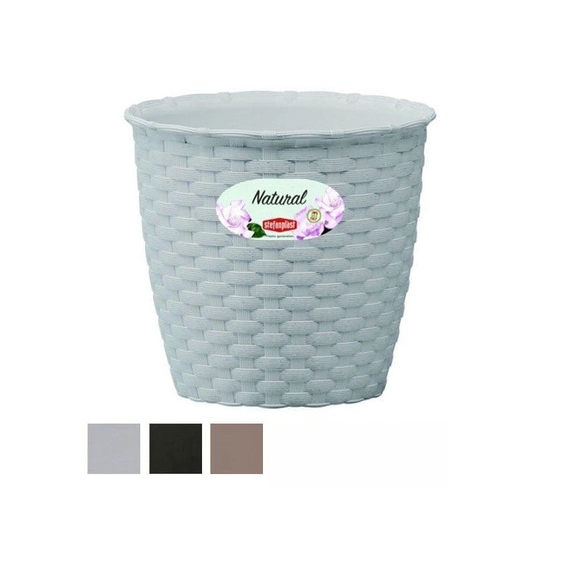 Vaso Natural Tondo Bianco 29 H 27 Stefanpl