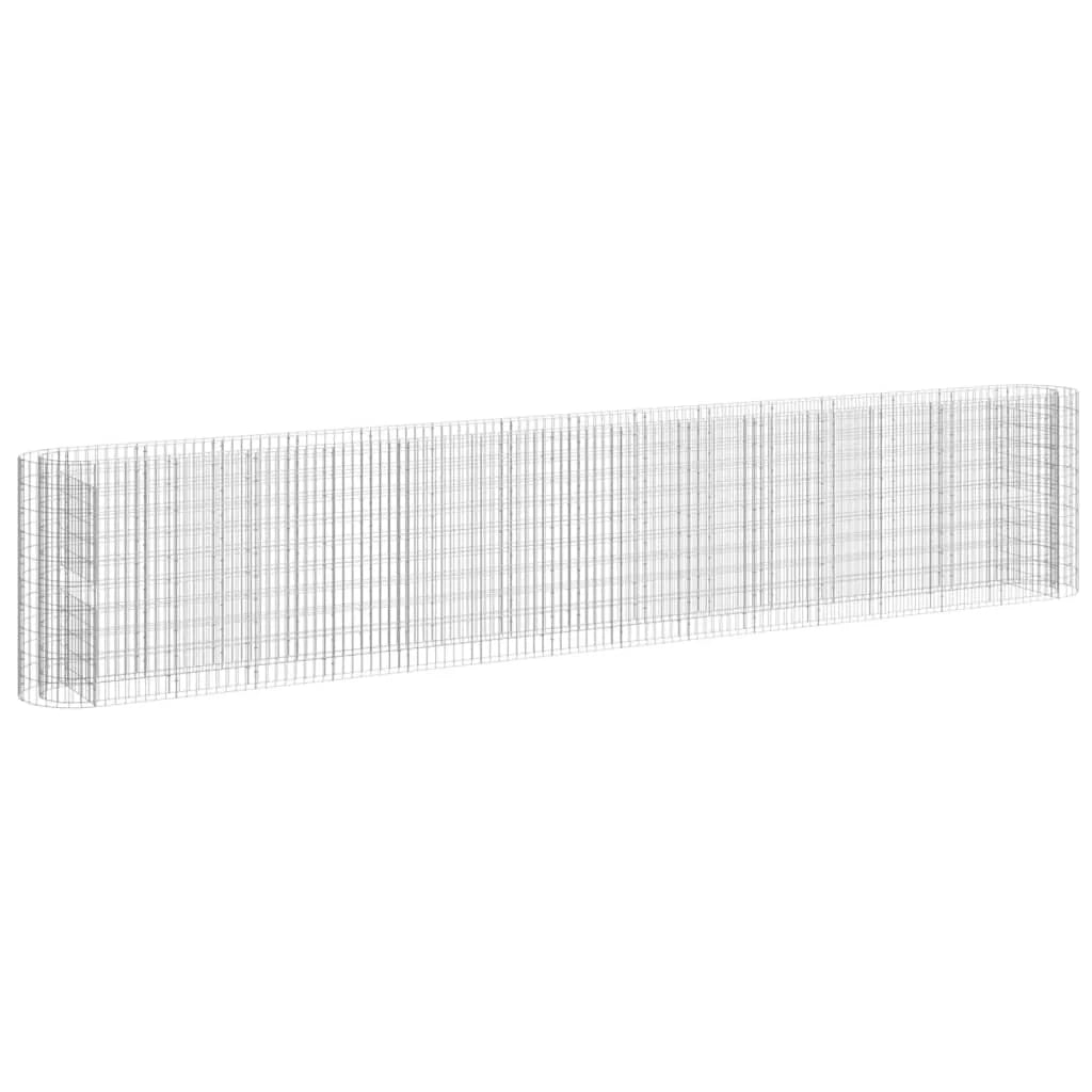 Aiuola rialzata in gabbione di ferro zincato 540 x 50 x 100 cm Argento 02_0039924
