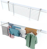 Pannello di asciugatura per balcone pieghevole in acciaio inossidabile e alluminio per patio balcone e balaustra 162 cm bianco