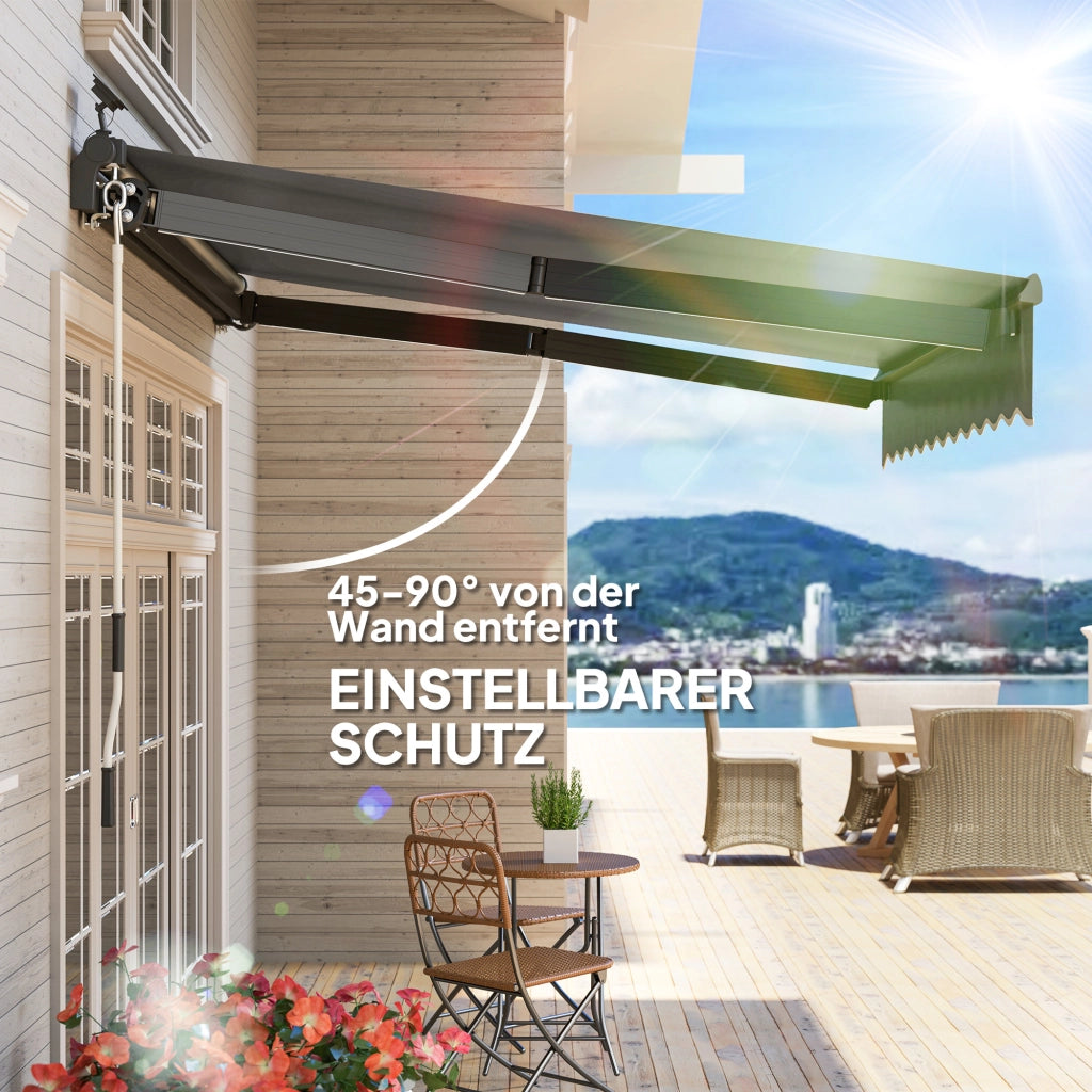 Tendone da sole a braccio con manovella ¨C zephmum ¨C Grigio 300 cm