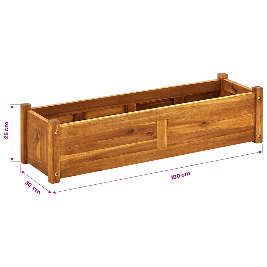 Letto Rialzato da Giardino in Legno di Acacia 100x30x25 cm 42566