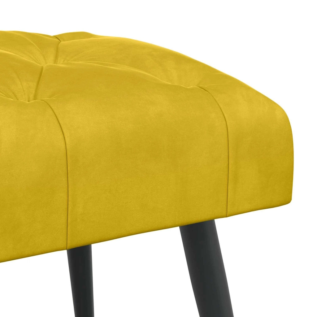 Panchina con bottoni imbottiti Giallo 60 x 40 x 45 cm Velluto 42038550