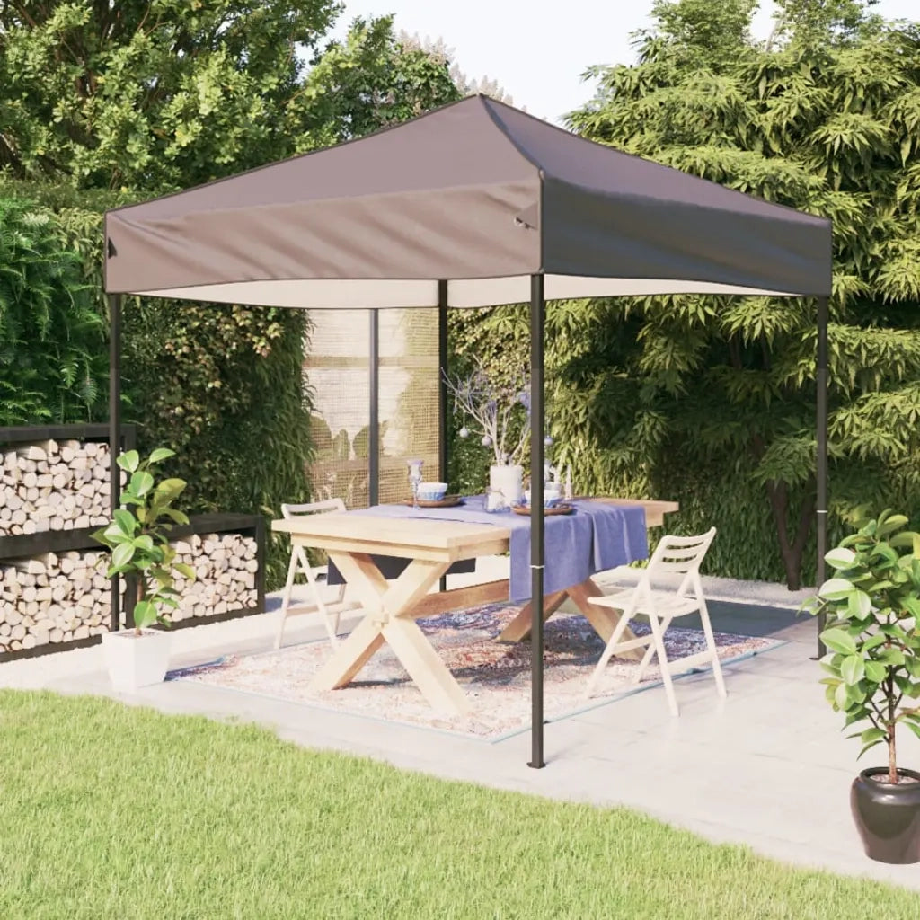 Tenda per Feste Pieghevole-Tenda Gazebo Tortora 3x3 m