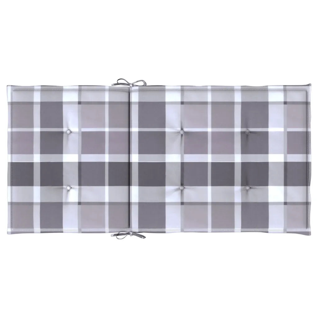 Cuscini per Sedia 4 pz | Cuscini per sedie a Quadri Grigi 100x50x3cm Tessuto Oxford