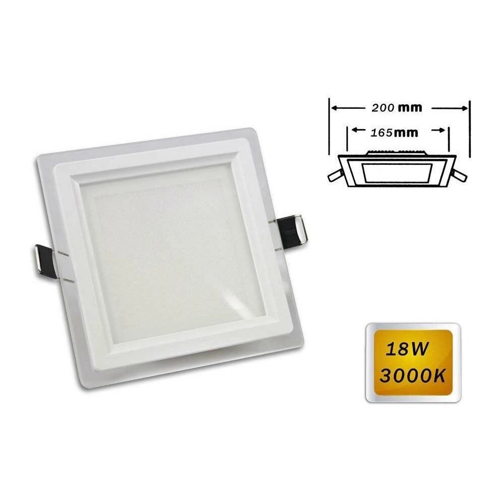 Trade Shop - Pannello Led Slim Incasso Quadrato 18 Watt Luce 4000k 6500k 3000k 265v P-165eq - -bianco Caldo      -