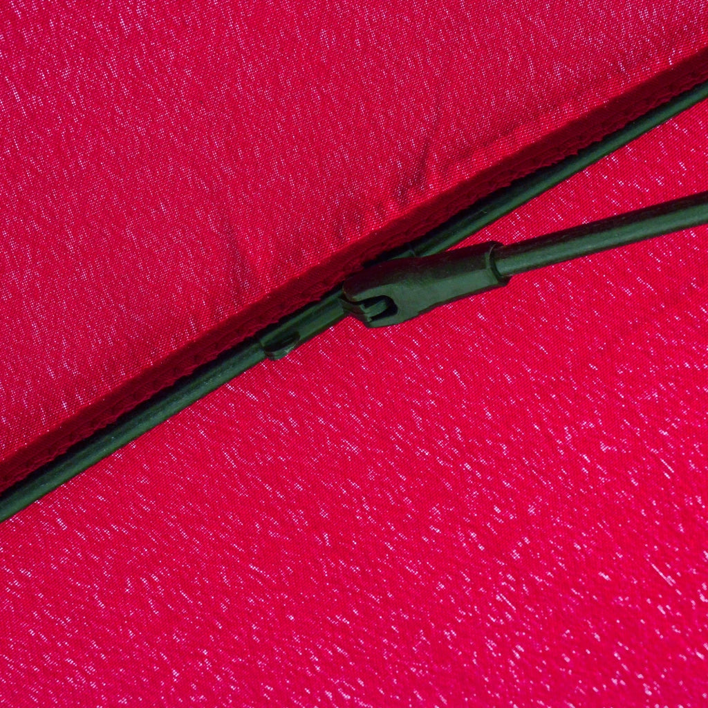 Ombrellone Rotondo Ø250x240 cm a 18 Stecche in Metallo e Poliestere Rosso Vino