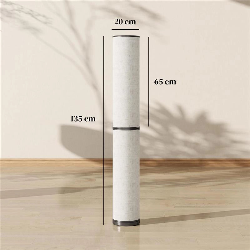 LAMPADA DA TERRA CON TELECOMANDO E REGOLAZIONE TEMPERATURA 3000-6000K, PARALUME IN TESSUTO, Ï20X135 CM, BEIGE