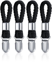 Pacchetto di 4 clip per asciugamano, clip per asciugamano a lacci, clip per asciugamano, senza cucitura, clip per asciugamano, clip per asciugamano nere, clip per asciugamano per appendere in cucina, bagno, balcone