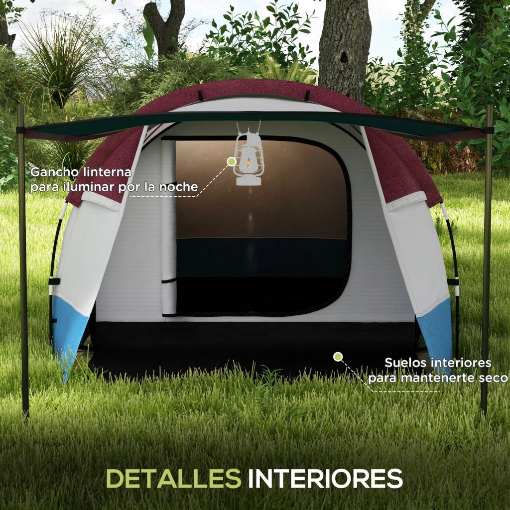 Tenda da campeggio 3 posti 2 stanze ¨C zephmum ¨C multicolore 420x200x150 cm