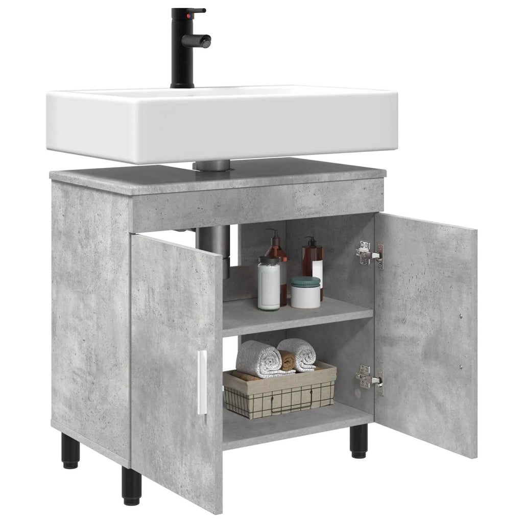 Mobiletto da bagno Grigio Cemento 60 x 35 x 60 cm