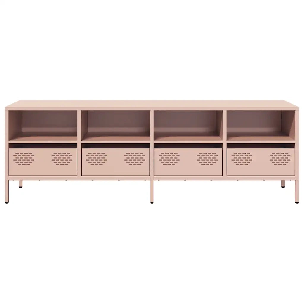 Mobile TV Rosa 135x39x43,5 cm in Acciaio Laminato a Freddo 851329