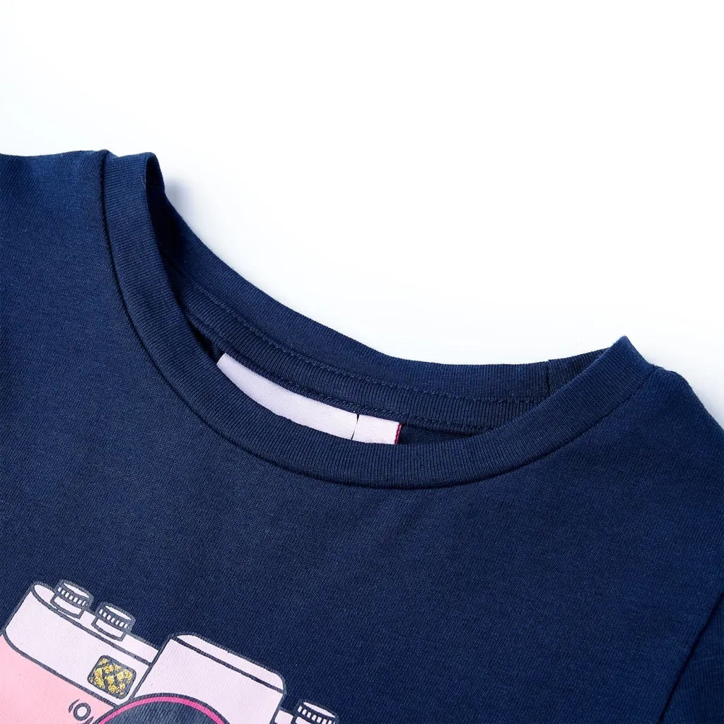 Maglietta da Bambina Blu Marino 116 10471