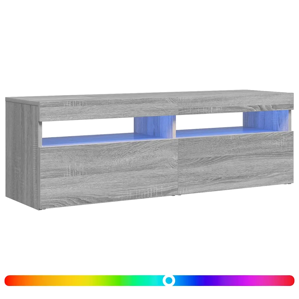 Mobile Porta TV con Luci LED Grigio Sonoma 120x35x40 cmcm 815673