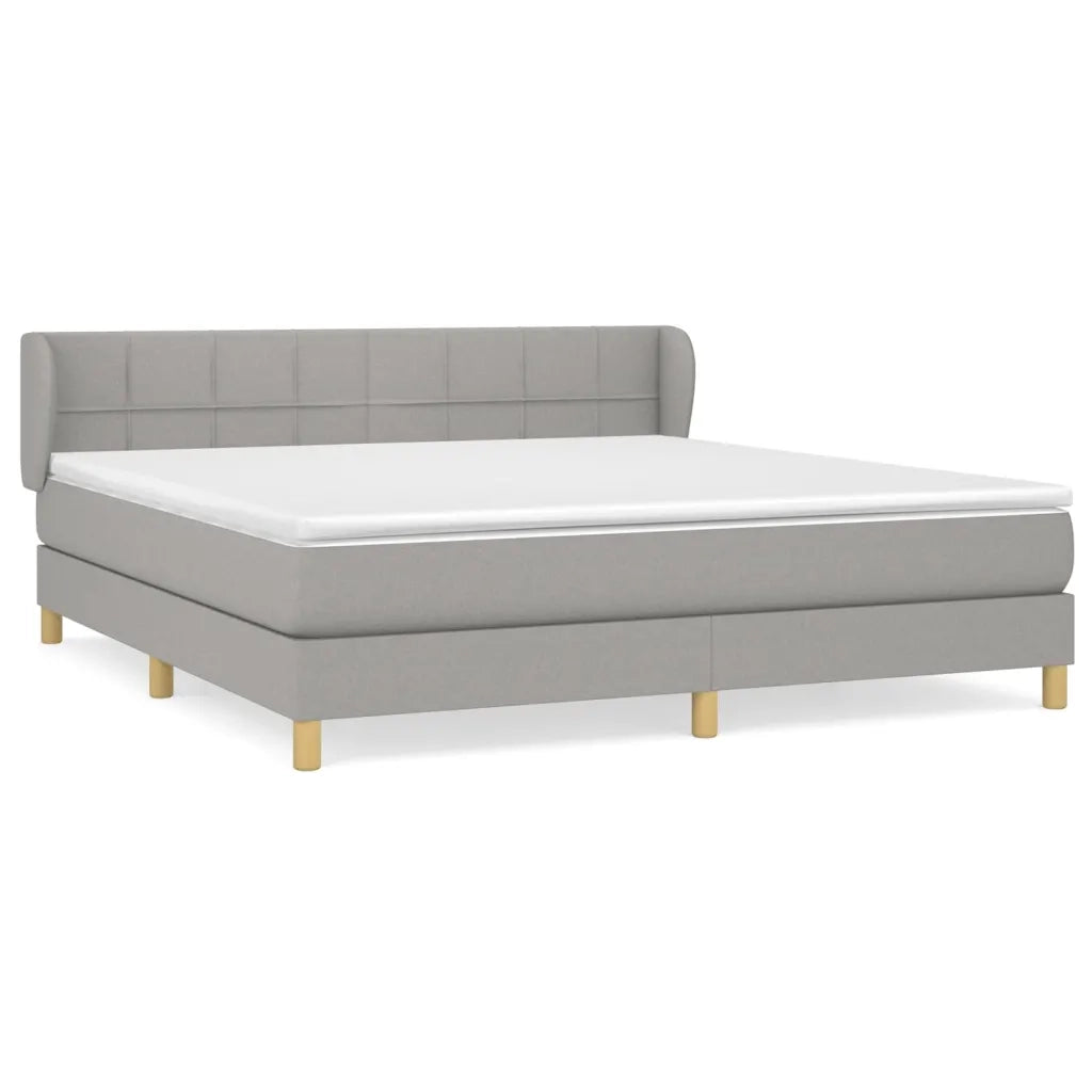 Giroletto a Molle con Materasso Grigio Chiaro180x200 cm Tessuto 3126821