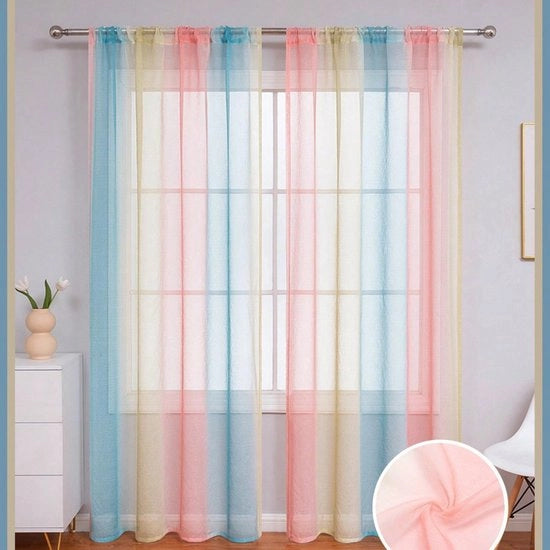 Gordini a doppia tenda trasparenti con effetto colorante - 140 cm x 260 cm