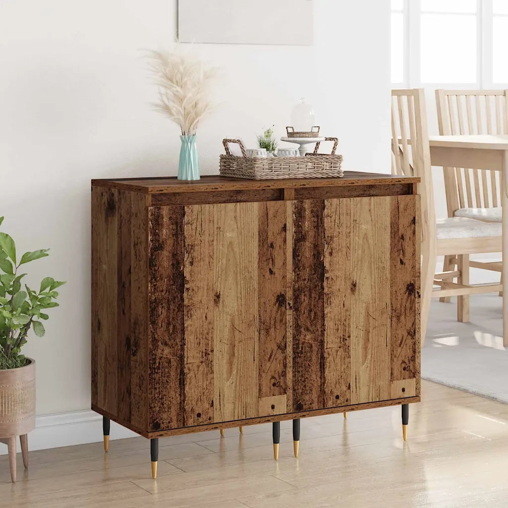 Credenza 2 pz-Set di 2 Buffet-Armadio da cucina Legno vecchio 40 x 35 x 70 cm