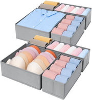 Organizzatore di Armadio - Cassa per la Stoccaggio, Organizzatore per la biancheria, Cassetto pieghevole, Organizzatore per la stoffa per abiti, 8 pezzi (Grigio chiaro)