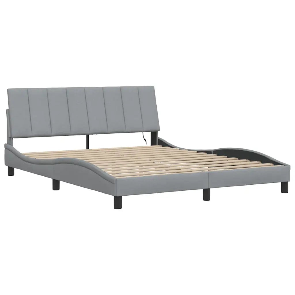 Giroletto senza Materasso Hanko Grigio Chiaro 160x200 cm Tessuto