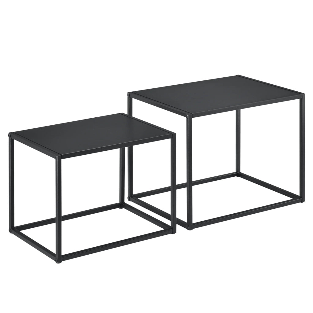 Set di 2 tavolini da caffè rettangolari in metallo nero 03_0005782/2